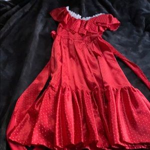 Vintage Sparkling Red Satin Dress
